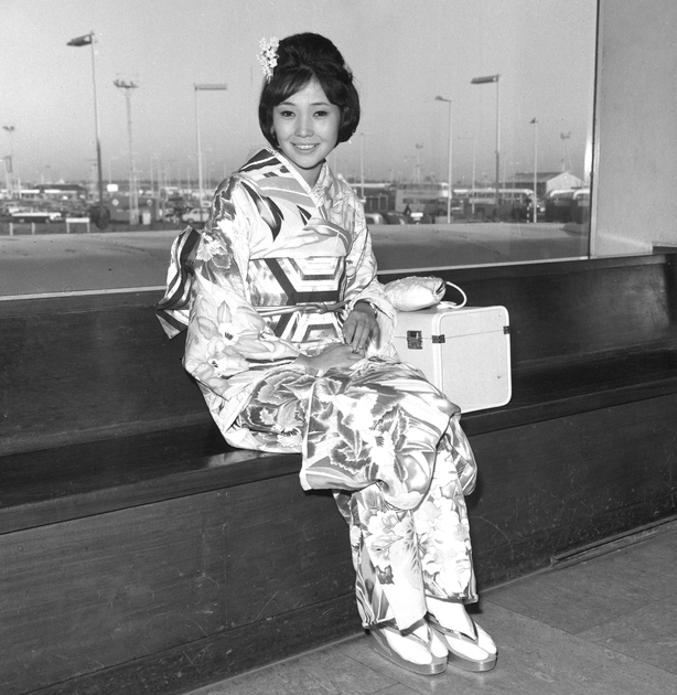 Miss Japan Teruko Ikeda wears a traditional kimono in 1962 (PA)