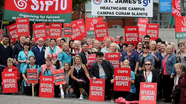 Health support staff staged strike action last month