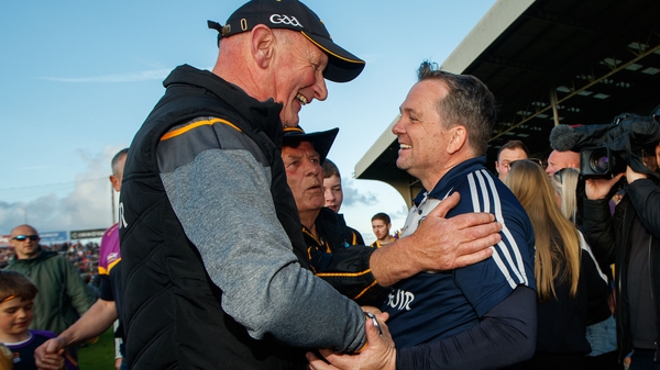 Brian Cody (l) and Davy Fitzgerald in good spirits after the drawn game