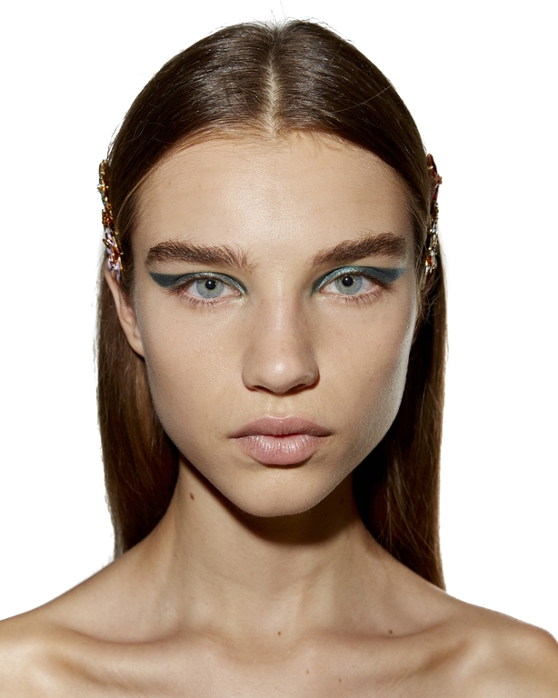 model backstage at Versace SS19
