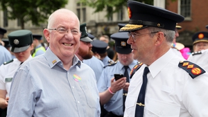 Minister for Justice Charlie Flanagan with Garda Commissioner Drew Harris