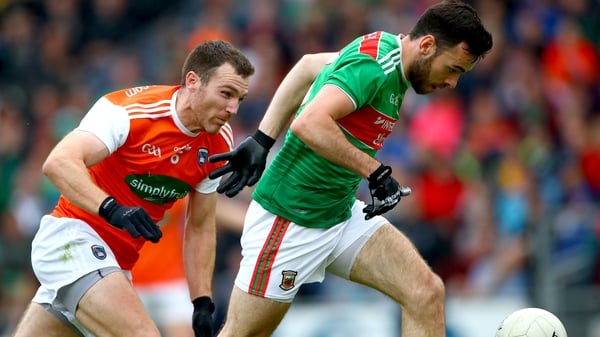 Armagh's Brendan Donaghy and Kevin McLoughlin of Mayo