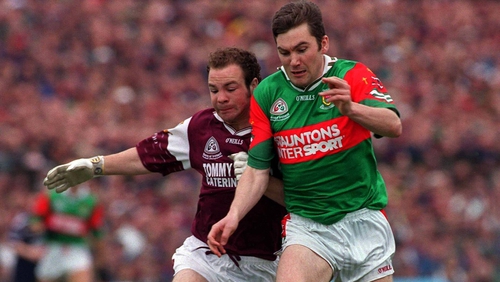 Mayo manager James Horan (r) in action against Galway's John Divilly in 1999
