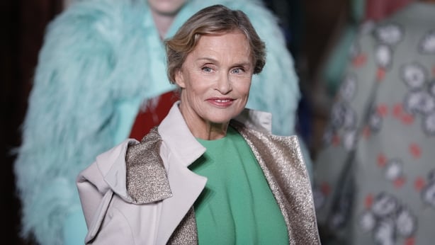 Model Lauren Hutton wears a creation for the Valentino Haute Couture Fall-Winter 2020