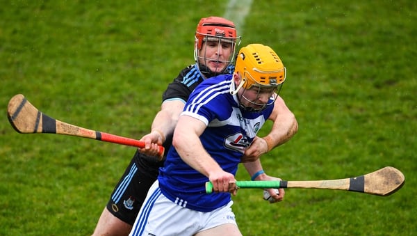 David Treacy in action against Laois' Paddy Purcell during the league