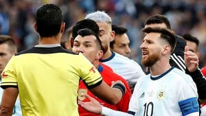 Messi wasn't impressed with the red-card decision