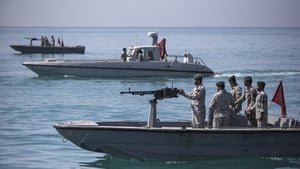An Iranian patrol in the Strait of Hormuz in July