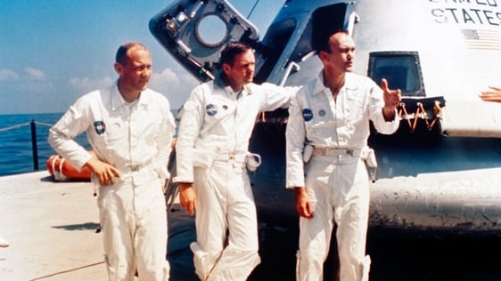 Apollo 11 Astronauts Neil Armstrong, Michael Collins and Edwin (Buzz) Aldrin (1969)
