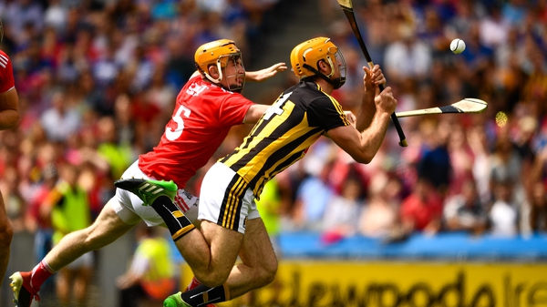 Colin Fennelly of Kilkenny, under pressure from Niall O'Leary