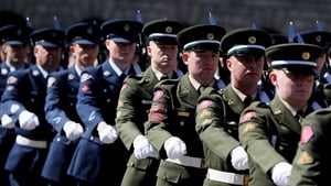 Members of the Defence Forces during the National Day of Commemoration Ceremony at Collins Barracks in Dublin in 2019