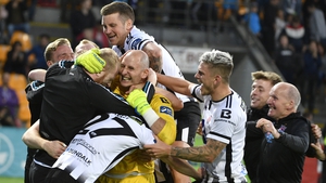 Dundalk celebrate their shoot-out win