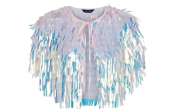 New Look Multicoloured Tassel Sequin Cape
