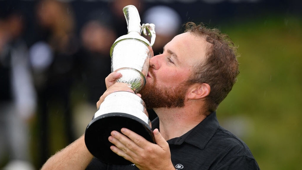 Shane Lowry kisses the Claret Jug after his victory at Royal Portrush