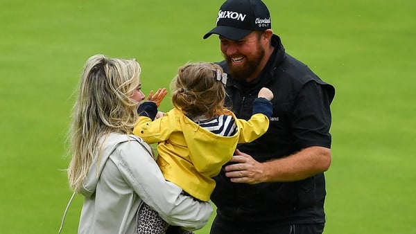 Shane Lowry with his wife Wendy and daughter Iris after winning the Open