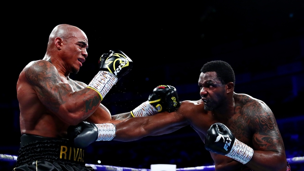 Dillian Whyte (r) has been accused of testing positive for a banned substance