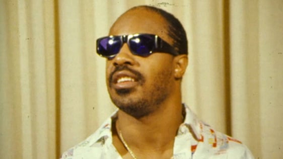 Stevie Wonder press conference in Dublin, 1984