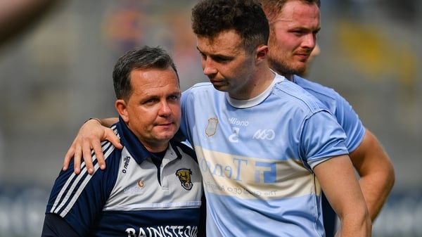 Davy Fitzgerald (L) and Rory O'Connor after the defeat to Tipperary