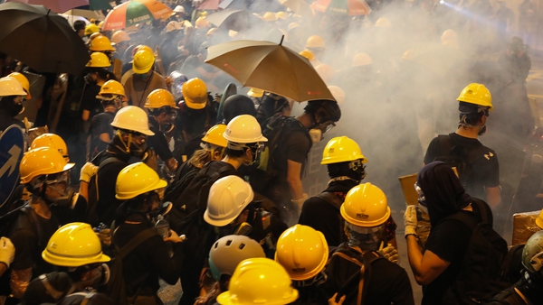 Protestors in Hong Kong in July 2019