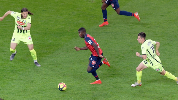 Nicolas Pepe in action for Lille in May