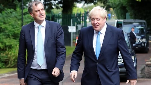 Northern Ireland Secretary Julian Smith meets British PM Boris Johnson at Stormont