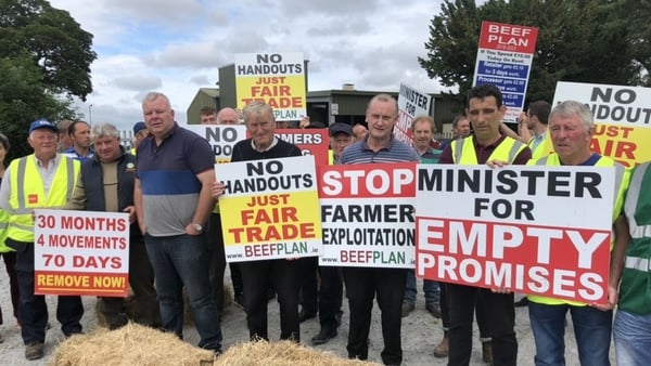 Some of the farmers protesting in Co Galway