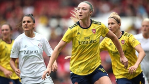 Louise Quinn in action for Arsenal