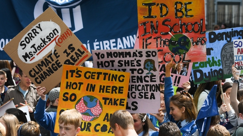 Thousands of Irish students took part in a climate protest in May this year