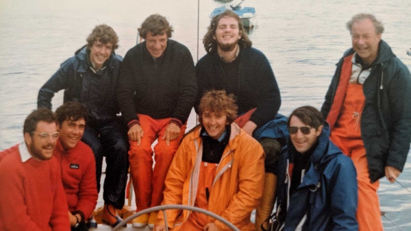 John O Donnell and the Crew of Sundowner after the Fastnet Race, 1979