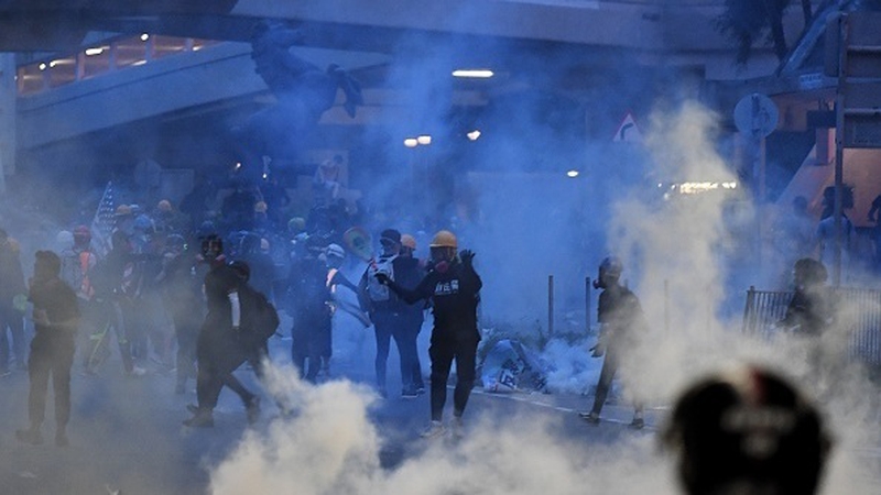 Hong Kong protesters defy police order to cancel rally