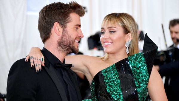 Liam Hemsworth and Miley Cyrus at the Met Gala in May