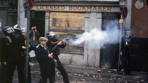 Police fire tear gas at protesters in Derry's bogside in August 1969 (Hulton Archive/Getty Images)