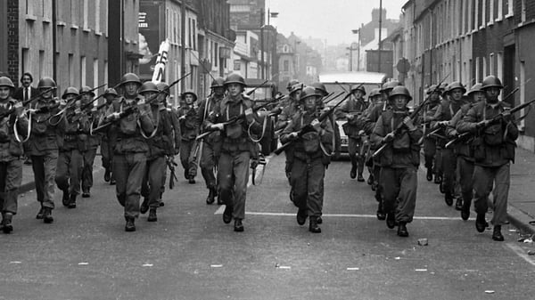 British troops arrive on the streets of Derry in 1969