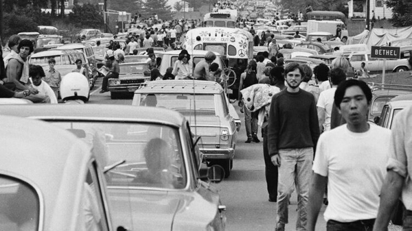 Festival traffic jams didn't begin with All Together Now. Roads choked with traffic for the Woodstock festival in Bethel, New York. Photo: Hulton Archive/Getty Images