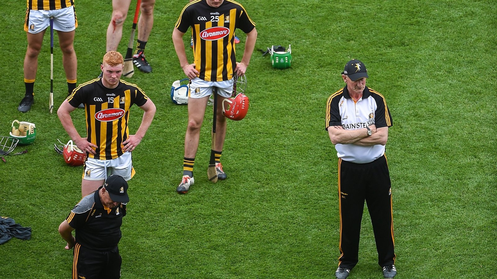 Image - Brian Cody and his players watch the presentation after the Leinster final