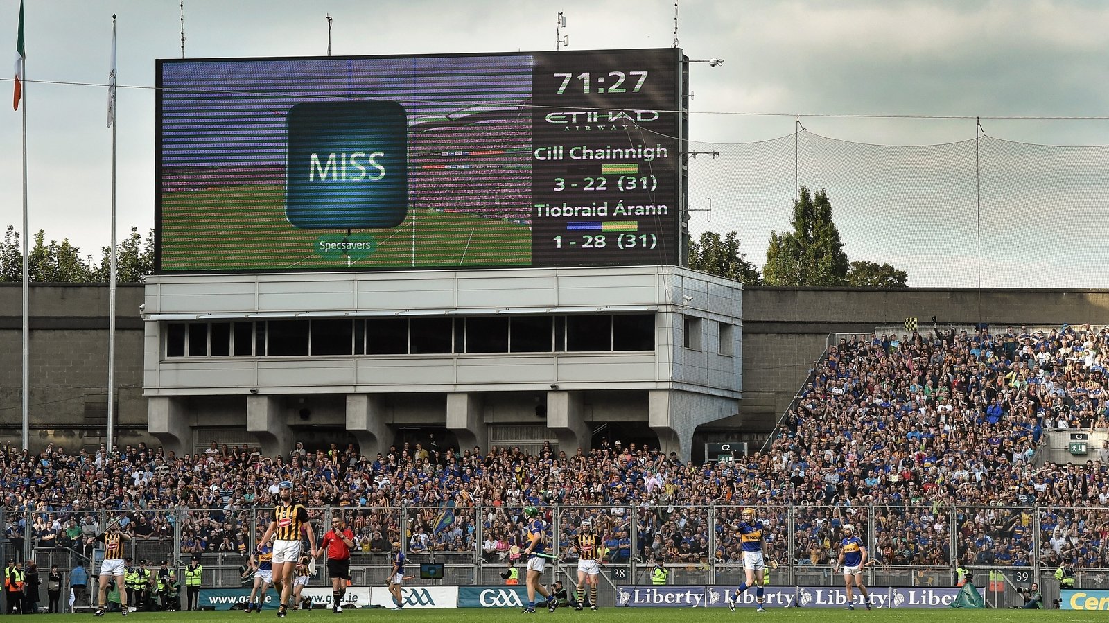 Image - John 'Bubbles' O'Dwyer's long range free being called wide by hawkeye