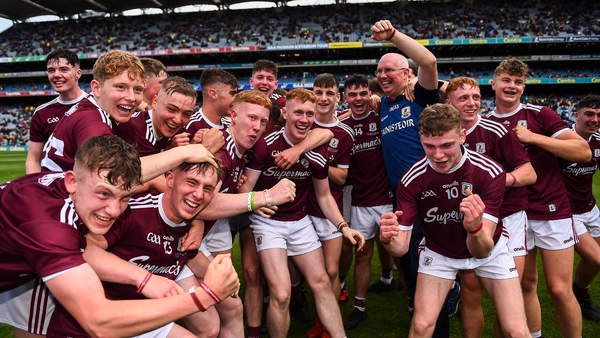 Galway players celebrate their All-Ireland minor title