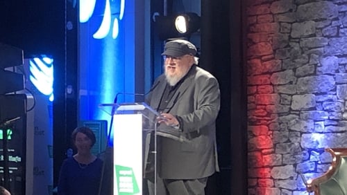 George R. R. Martin accepting his award