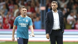 Robbie Keane (L) pictured with Jonathan Woodgate