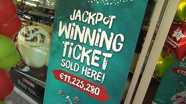 The winning ticket was sold at the the Spar Service Station on Monastery Road in Enniskerry, Co Wicklow