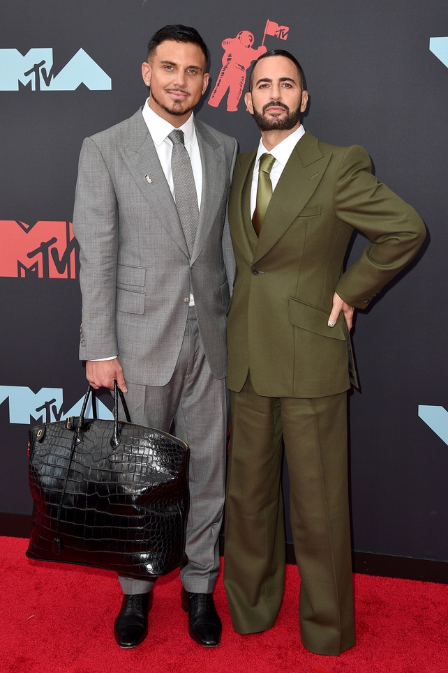 Char Defrancesco and Marc Jacobs in Huntsman. Photo: Getty