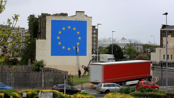 Brexit mural was painted on the side of Castle Amusements building by Banksy