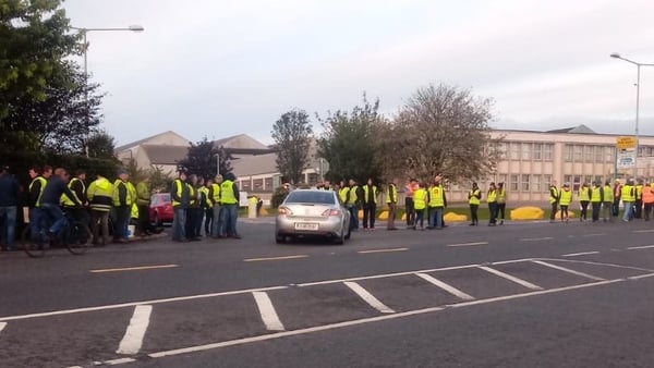 A protest outside Dawn Meats in Grannagh, Co Waterford