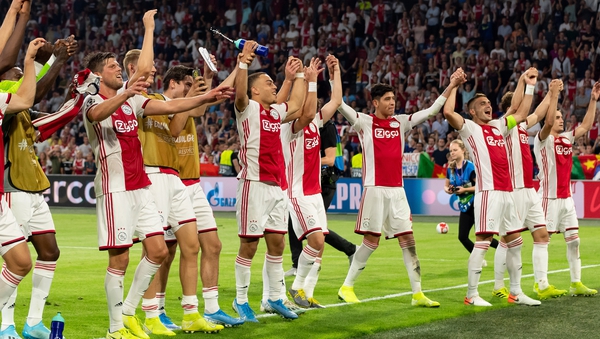 Ajax celebrate making the group stages