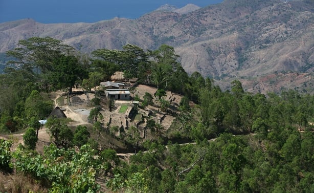 a vilage in the landscape near the city of Dili in the south of East Timor in southeastasia.