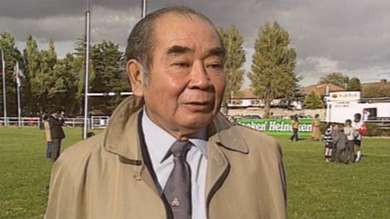 Japanese Rugby Manager Shiggy Konno at Terenure College, 8 October 1991