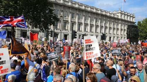 Protesters gathered outside Downing Street in protest at Boris Johnson's plans
