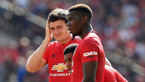Harry Maguire (L) is a doubt for Manchester United's clash with Bournemouth