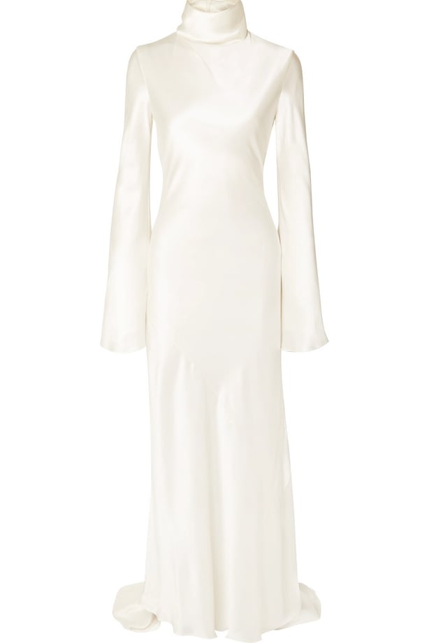 Ellery Silk-satin Turtleneck Gown