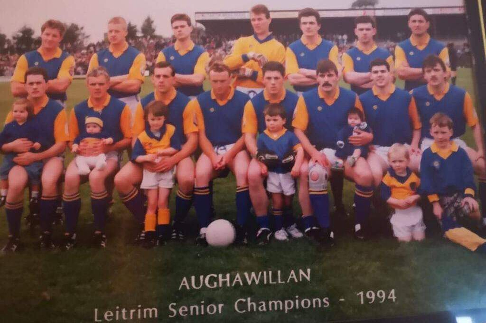 Image - Martin Flanagan is in the backrow, far left, alongside Declan D'Arcy, with Martin Prior centre stage