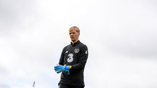 Caoimhin Kelleher in training with the Republic of Ireland Under-21s